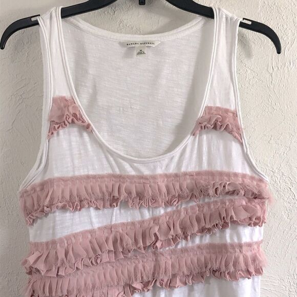 BANANA REPUBLIC-LACE COVERED FRONT SLESS TOP - B5 - Picture 3 of 12